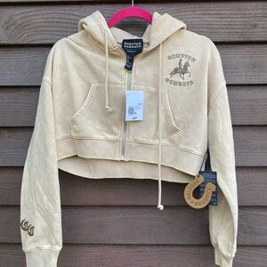 Compton Cowboys Cropped Beige Hoodie